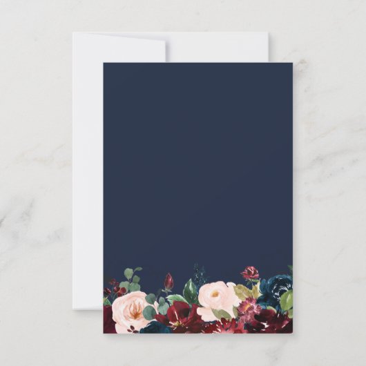 Bourgondische bloemenbruiloft Bewaar de datum kaar Save The Date (Achterkant)