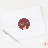Bourgondische bloemenbruiloft dank u sticker (Envelop)