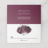 Bourgondische bloemenbruiloft luxe plaats kaart plaatskaartje (Buitenkant ongevouwen)