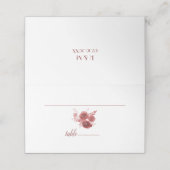 Bourgondische bloemenbruiloft plaatskaartje (Buitenkant ongevouwen)