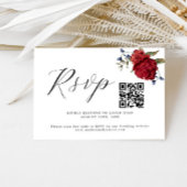 Bourgondische bloemenbruiloft QR-code RSVP-kaart RSVP Kaartje