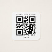 Bourgondische bloemencode QR Code Trouwwebsite RSV Vierkante Visitekaartjes (Achterkant)