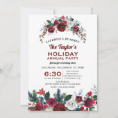 Bourgondische bloemende dennen Kerstvakantie Jaarl Kaart (Voorkant)