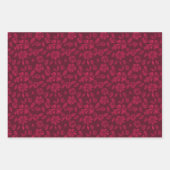 Bourgondische bloemendruk inpakpapier vel (Voorkant)