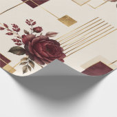 Bourgondische bloemengeometrie cadeaupapier (Hoek)