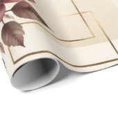Bourgondische bloemengeometrie cadeaupapier (Rol Hoek)