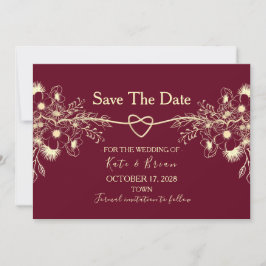 Bourgondische bloemengoud trouw save the date