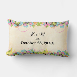 Bourgondische bloemenkrans kussen