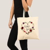 Bourgondische bloemenkrans moeder van de bruidegom tote bag (Voorkant (product))
