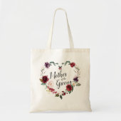Bourgondische bloemenkrans moeder van de bruidegom tote bag (Voorkant)