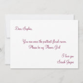 Bourgondische bloemenkroon voor bloemenmeisje of b kaart (Achterkant)