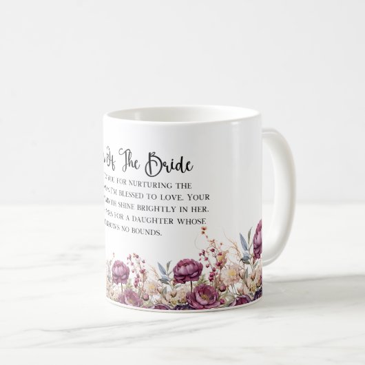 Bourgondische bloemenmoeder van de bruid Mok (Voorkant rechts)