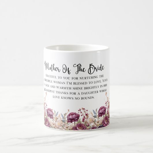 Bourgondische bloemenmoeder van de bruid Mok (Center)