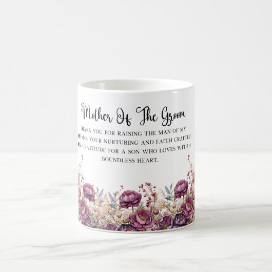 Bourgondische bloemenmoeder van de bruidegom Mok (Center)