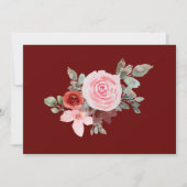 Bourgondische bloemenprinses Quinceanera Uitnodigi Kaart (Achterkant)