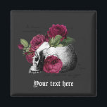 Bourgondische bloemenschedel gotische bruiloft magneet<br><div class="desc">Whimsical gotische bourgondische bloemenschedelmagneet aanpasbaar aan uw evenementdetails.</div>