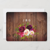 Bourgondische bloemenschuur hout Save the Date fot (Achterkant)