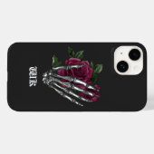 Bourgondische bloemenskelet gotisch Case-Mate iPhone case (Achterkant (horizontaal))