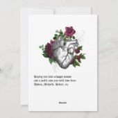 Bourgondische bloemenskelet gotisch feestdagenkaart (Achterkant)