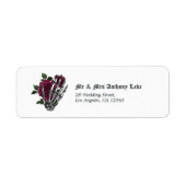 Bourgondische Bloemenskelet Gotische Bruiloft Etiket (Voorkant)