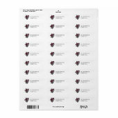 Bourgondische Bloemenskelet Gotische Bruiloft Etiket (Full Sheet)