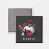 Bourgondische Bloemenskelet Gotische Bruiloft Magneet (Voorkant / Achterkant)