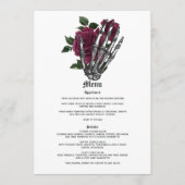Bourgondische bloemenskelet gotische bruiloft menu (Voorkant)