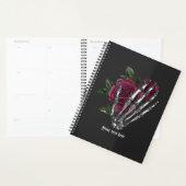 Bourgondische Bloemenskelet Gotische Bruiloft Planner (Display)