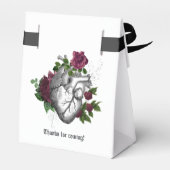 Bourgondische Bloemenskelet Gotische Trouw Bedankdoosjes (Achterkant)