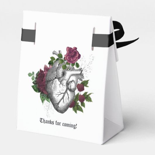 Bourgondische Bloemenskelet Gotische Trouw Bedankdoosjes (Achterkant)