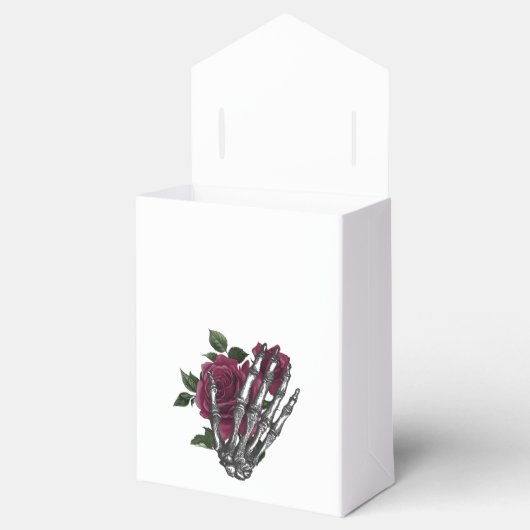 Bourgondische Bloemenskelet Gotische Trouw Bedankdoosjes (Geopend)