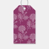 Bourgondische bloemenslak bruidsdouche cadeaulabel (Achterkant)