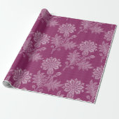Bourgondische bloemenslak bruidsdouche cadeaupapier (Uitgerold)