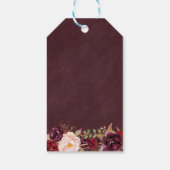 Bourgondische bloemenslinger bruiloft cadeautje be cadeaulabel (Achterkant)