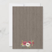 Bourgondische bloemensluiers rustieke BBQ bruiloft Kaart (Achterkant)