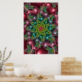 Bourgondische bloemenspiraal poster (Keuken)