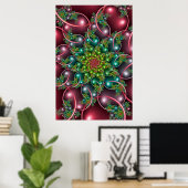 Bourgondische bloemenspiraal poster (Thuiskantoor)