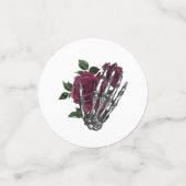 Bourgondische bloemgotische bruiloft confetti (Kleine voorkant)