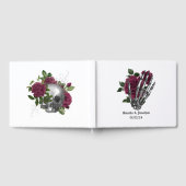 Bourgondische bloemgotische bruiloft gastenboek (Volledig)