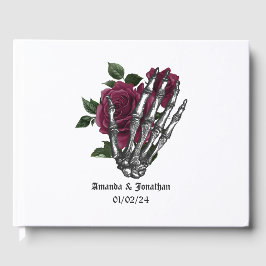Bourgondische bloemgotische bruiloft gastenboek