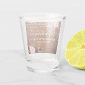 Bourgondische bloemhout lichten vrijgezellenfeest shot glas (Achterkant)