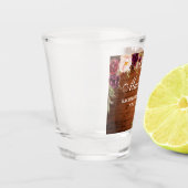 Bourgondische bloemhout lichten vrijgezellenfeest shot glas (Links)