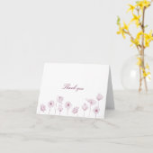 Bourgondische bloemige bedankkaart kaart (Gele Bloem)