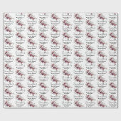 Bourgondische bloemige bruidsdouche-cadeauverpakki cadeaupapier (Vlak)