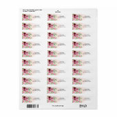 Bourgondische Bloemige Bruidsuitnodiging Etiket (Full Sheet)
