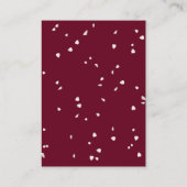 Bourgondische bloemige bruiloft witte bloesem dank plaatskaartje (Achterkant)