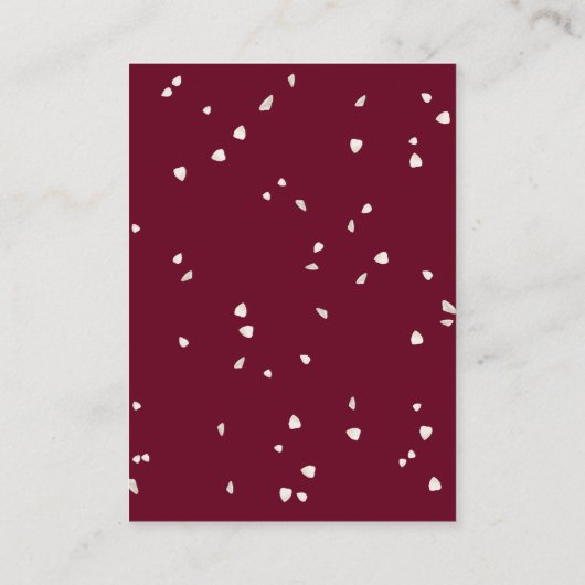 Bourgondische bloemige bruiloft witte bloesem dank plaatskaartje (Achterkant)