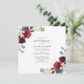 Bourgondische bloemige Eucalyptus Script Bruidsuit Kaart (Staand voorkant)