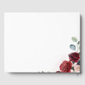 Bourgondische bloemige gebladerte schrift bruiloft gastenboek (Achterkant)