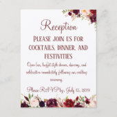 Bourgondische bloemige ontvangst bruiloft bijlage (Voorkant)